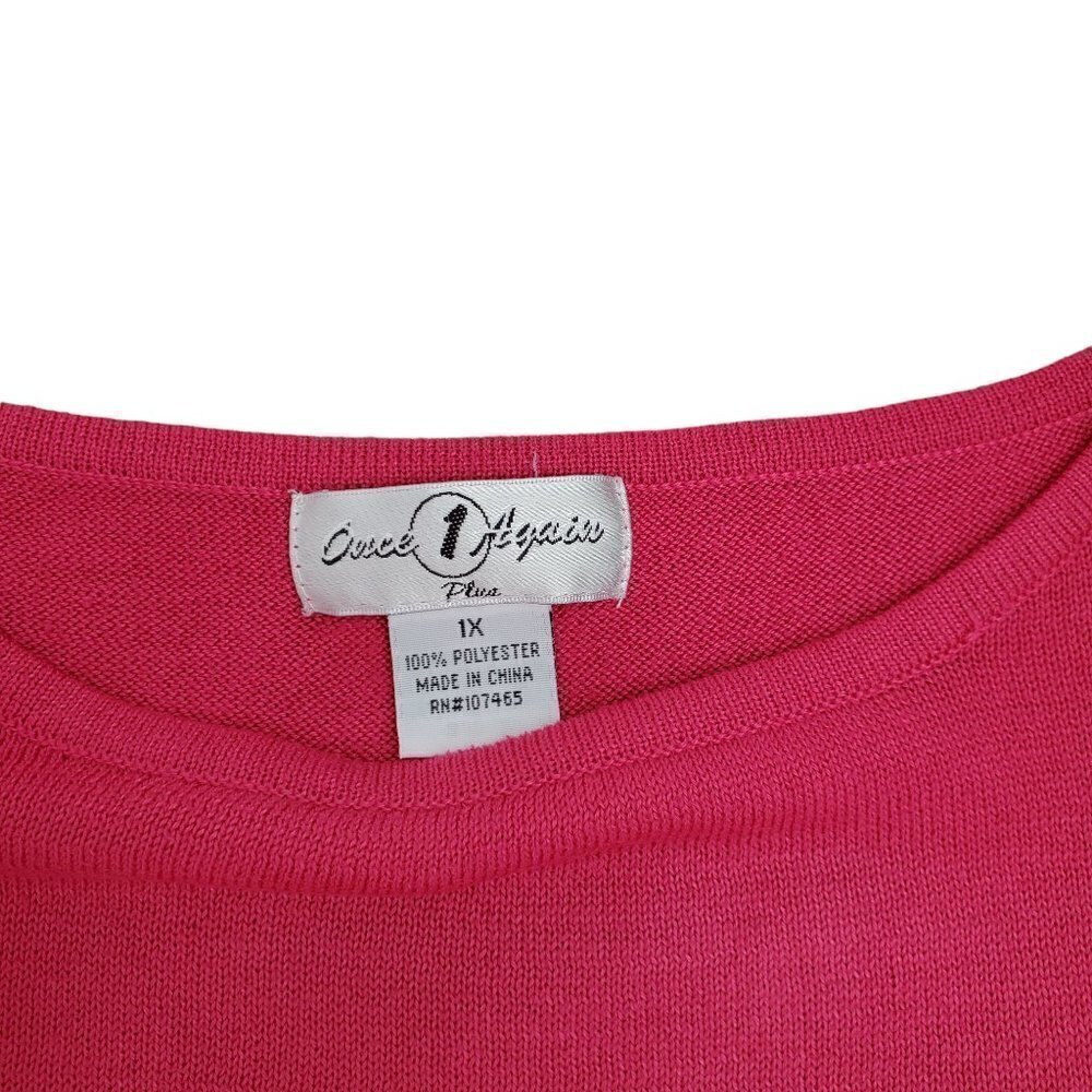 Pink Knit Women's Top with shoulder cutouts - Picture 6 of 9